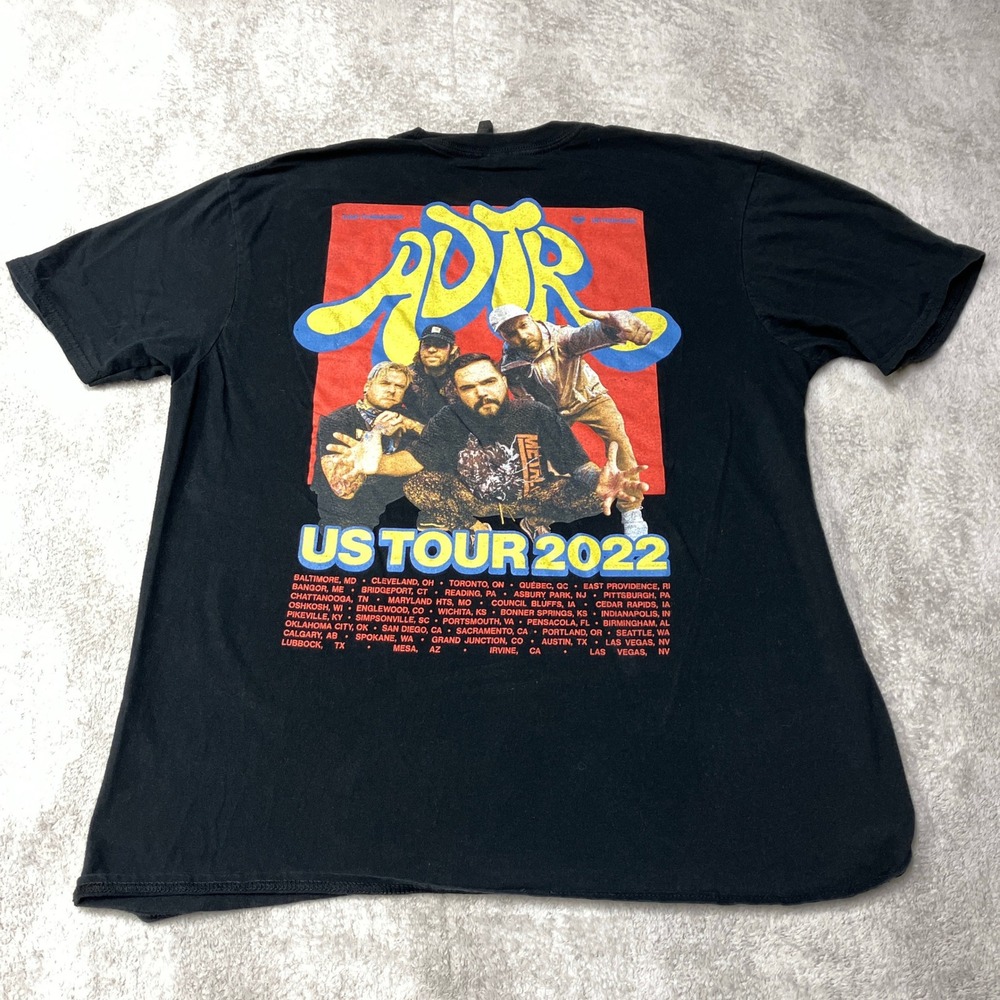 A Day To Remember US Tour 2022 T-Shirt Band Tee Black Graphic Concert Mens Large